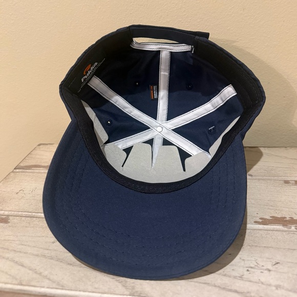 Navy Blue Baseball Cap with Embroidered Fedora Hat and Hibiscus NWT - Picture 6 of 10